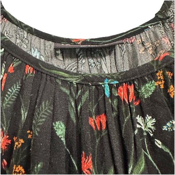 Lane Bryant Black Floral Maxi Dress Size 14 3/4 Sleeve Pockets Stretch NWT - Picture 4 of 16